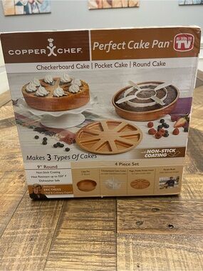 Copper Chef Perfect Cake Pan 4-Piece Set - 9" Round Non-Stick Bakeware